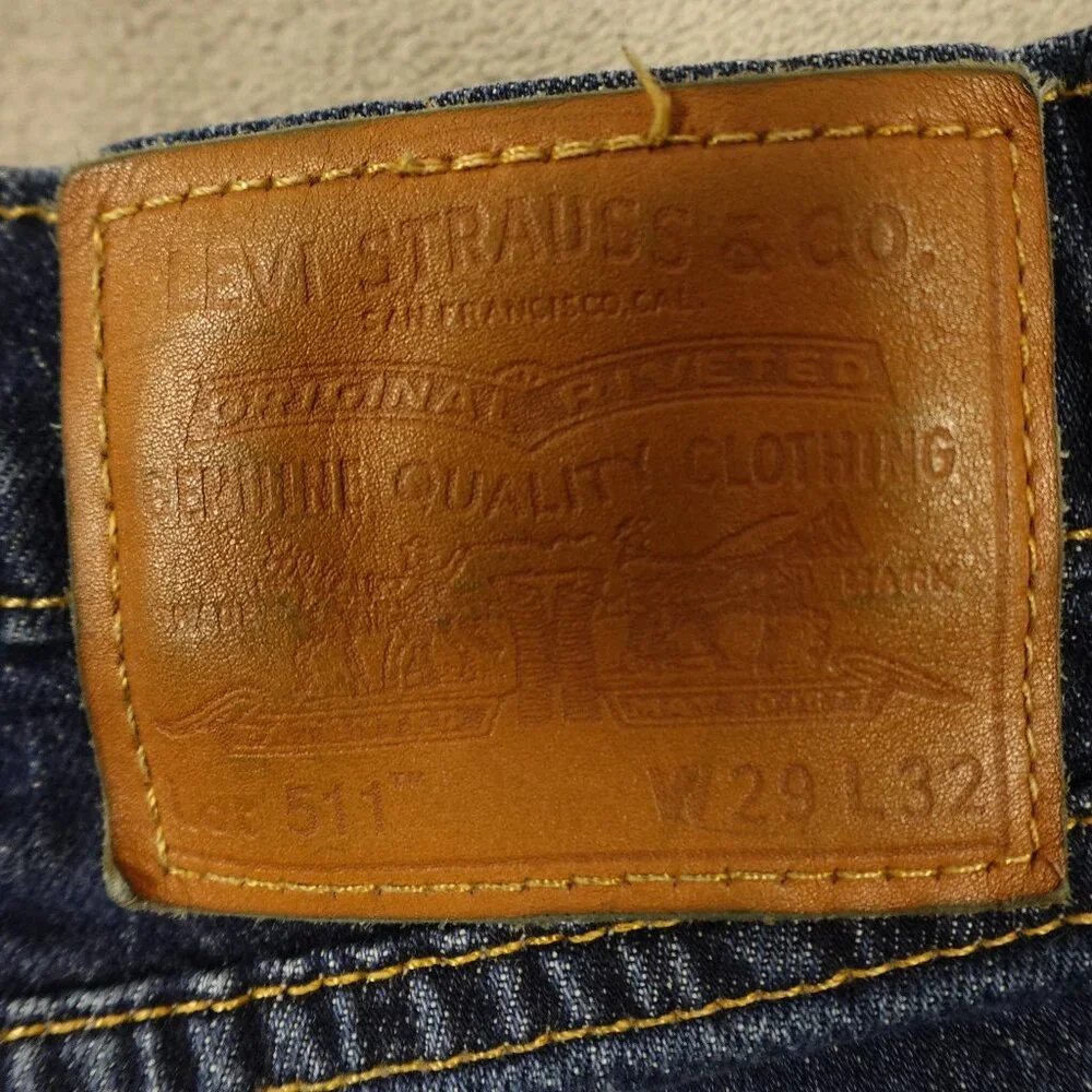 Levi's‎ Jeans 511 Slim Fit Men's 29x32 Dark Wash Blue Denim Premium Red Tab